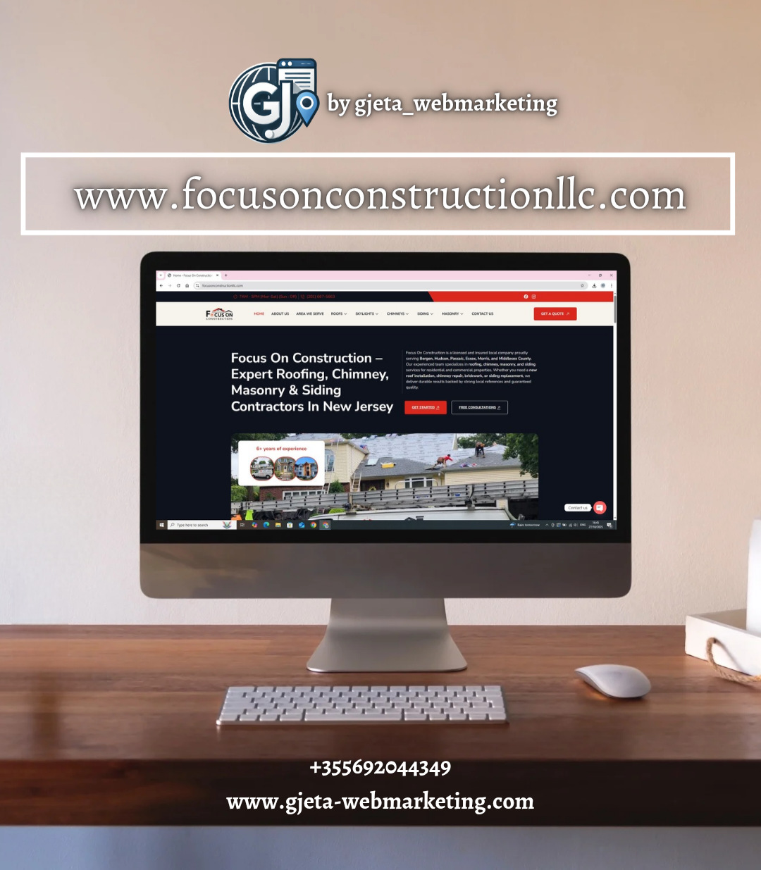 FocusOn Construction LLC – Website Project for Construction Services in New Jersey USA